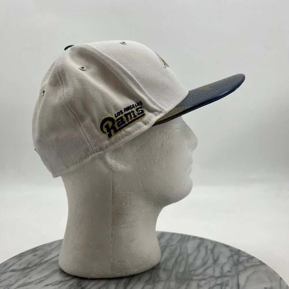New Era Los Angels Rams Mens 7 1/4‎ 59Fifty Fitted Embossed Logo PU Bill Cap